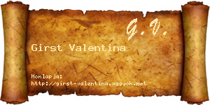 Girst Valentina névjegykártya